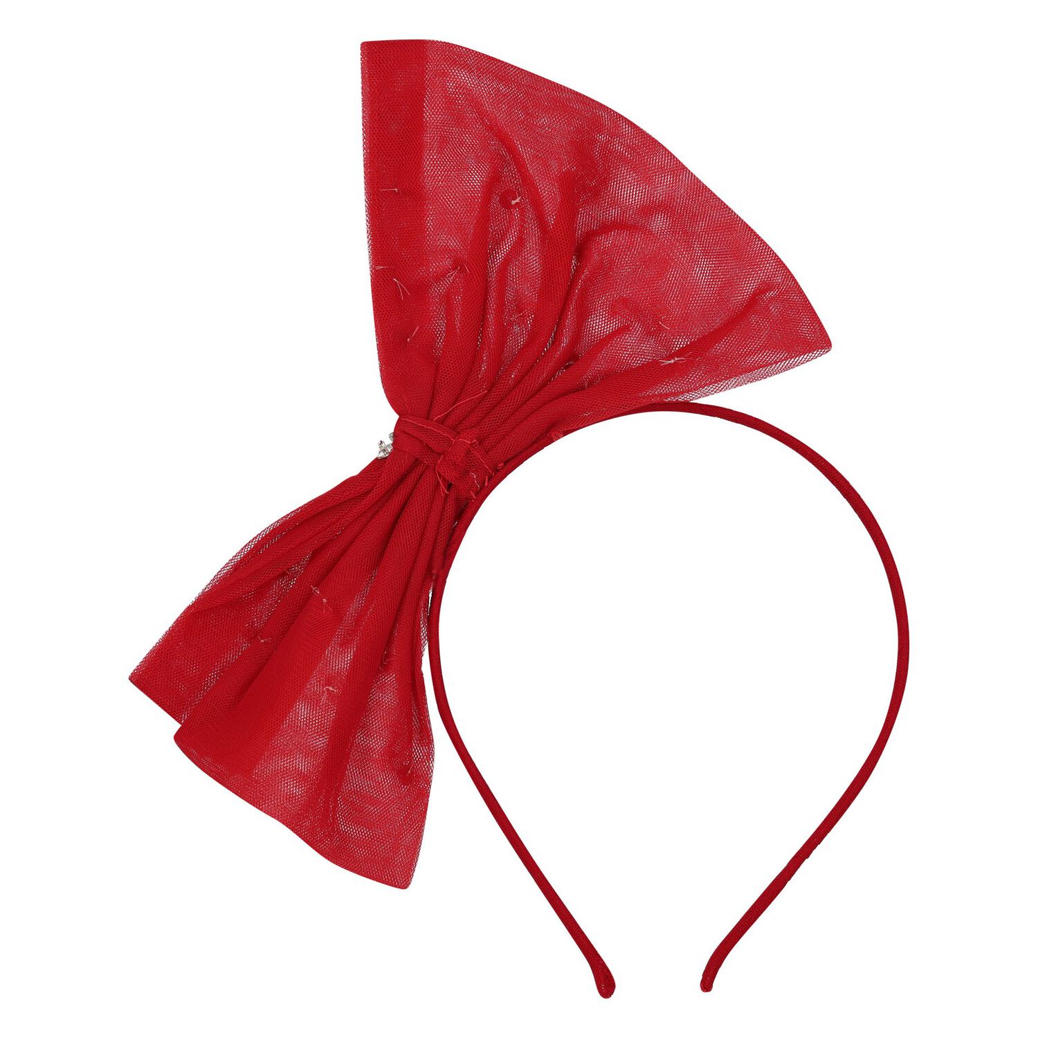 Girls Red Tulle Headband, 4, hi-res image number null