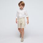 Boys Ivory & Beige Shorts Set, 1, hi-res
