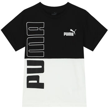 Boys White & Black Logo T-Shirt