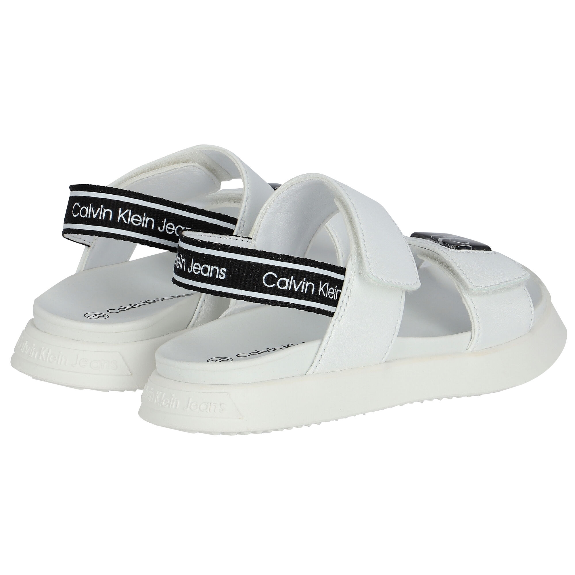 White calvin klein sandals top