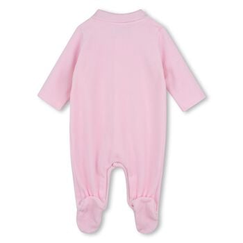 Baby Girls Pink Logo Babygrow