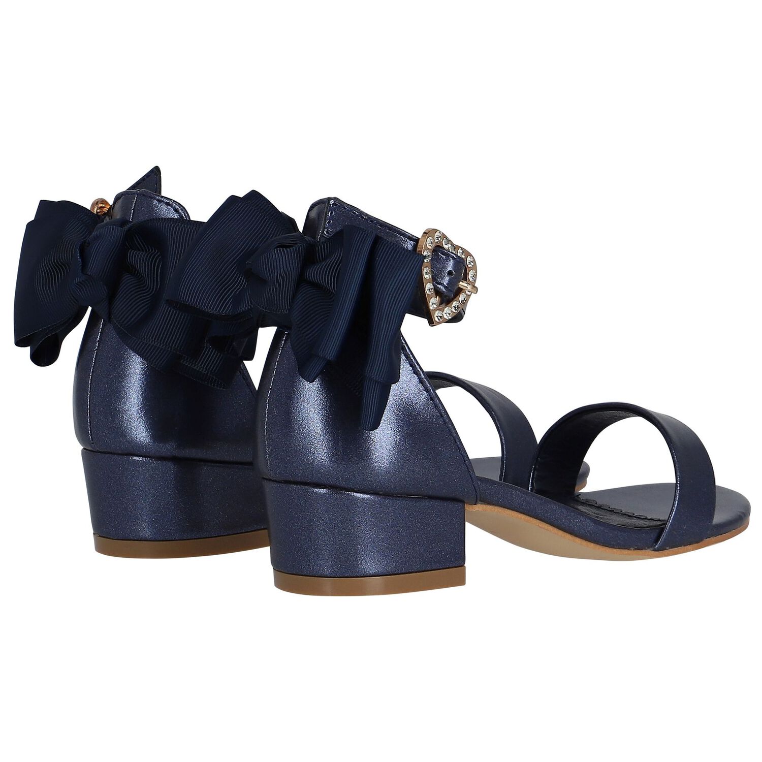Girls Navy Blue Sandals, 5, hi-res
