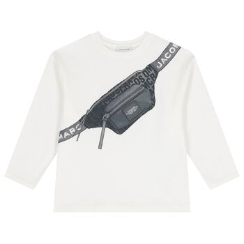 Boys White Belt Bag Long Sleeve Top