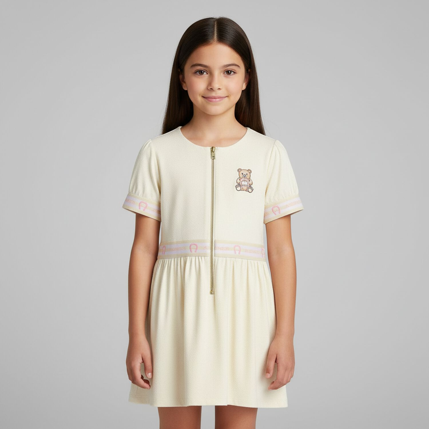 Girls Gold Logo Dress, 1, hi-res image number null
