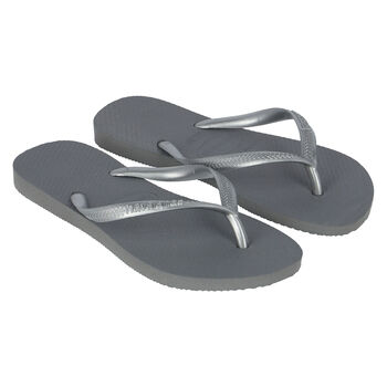 Girls Grey Logo Flip Flops, 1 Girls Grey Logo Flip Flops