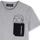 Boys Mini Me Grey Ikon Karl Logo T-Shirt , 1, hi-res