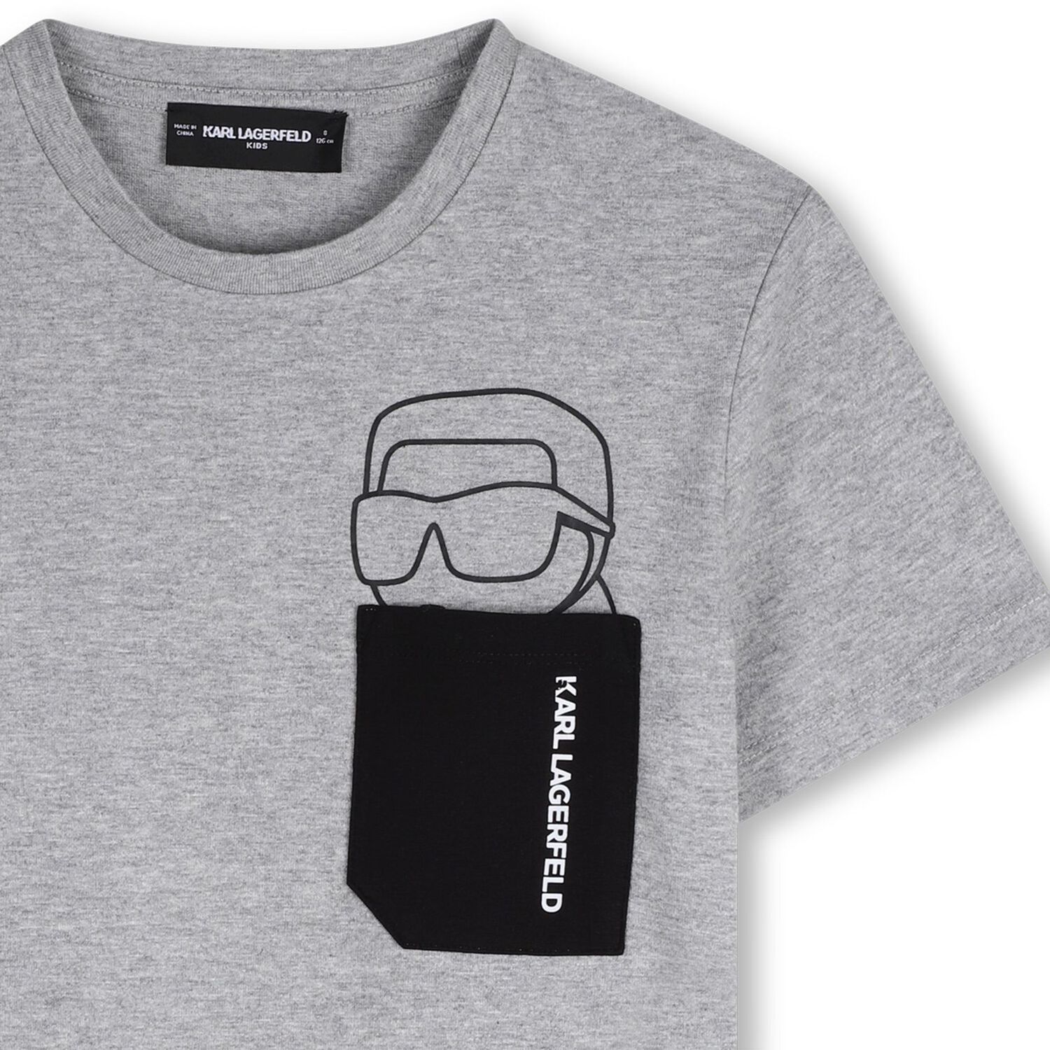 Boys Mini Me Grey Ikon Karl Logo T-Shirt , 1, hi-res