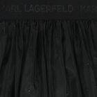 Girls Black Embellished Organza Skirt, 1, hi-res