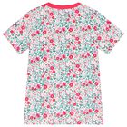 Girls Green & Pink Floral Logo T-Shirt, 4, hi-res