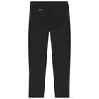 بنطال رياضي أسود بشعار للأولاد, 1, hi-res