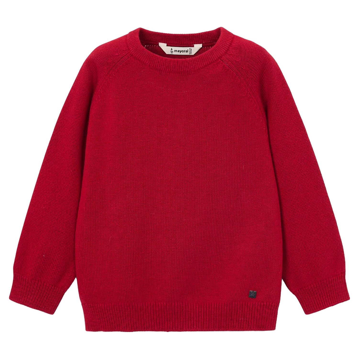 Boys Red Knitted Jumper, 1, hi-res