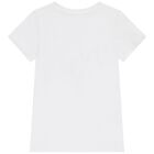 Girls White Glittery Logo T-Shirt, 1, hi-res