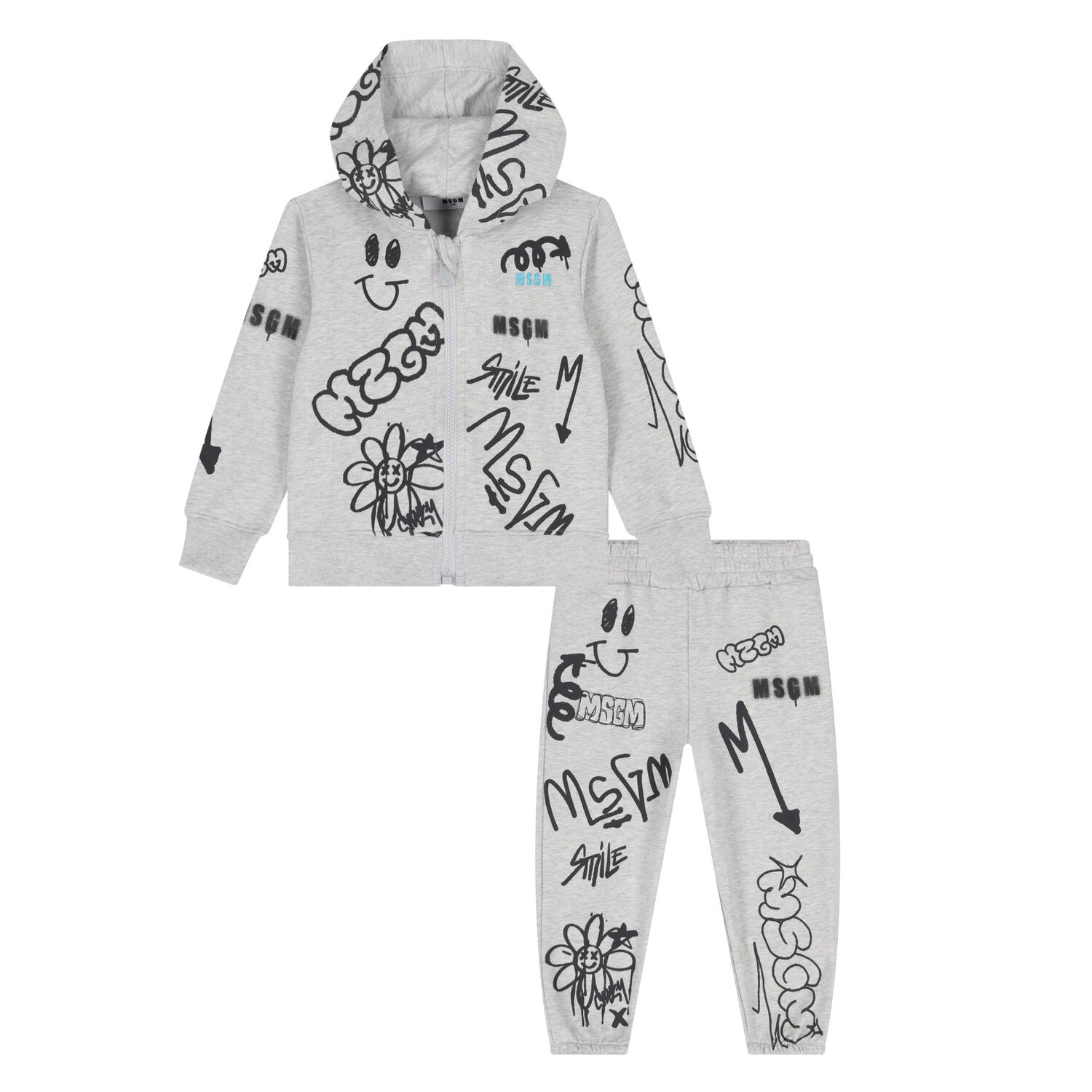 Younger Boys Grey Logo Tracksuit, 1, hi-res