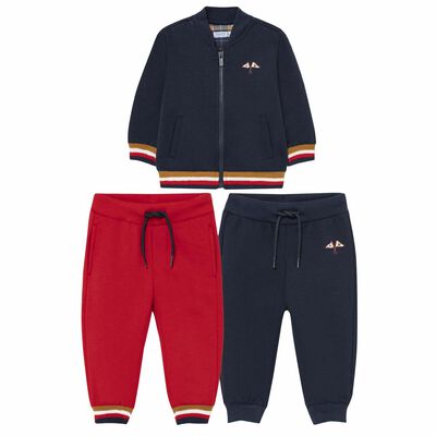 Younger Boys Navy & Red 3-Piece Tracksuit