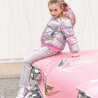 Girls Rainbow Glitter Puffer Jacket, 1, hi-res