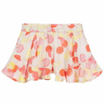 Girls Pink and White Printed Shorts