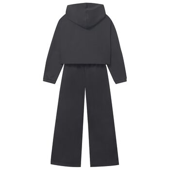 Girls Black Hooded Tracksuit