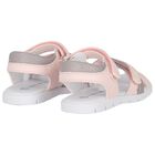 Girls Pink Logo Sandals, 1, hi-res