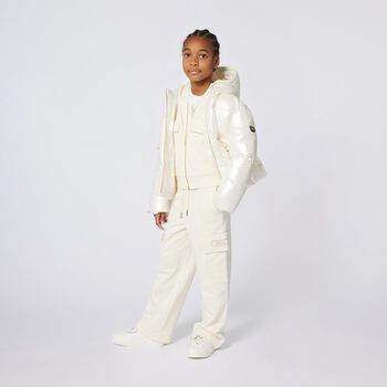Girls Ivory Logo Joggers