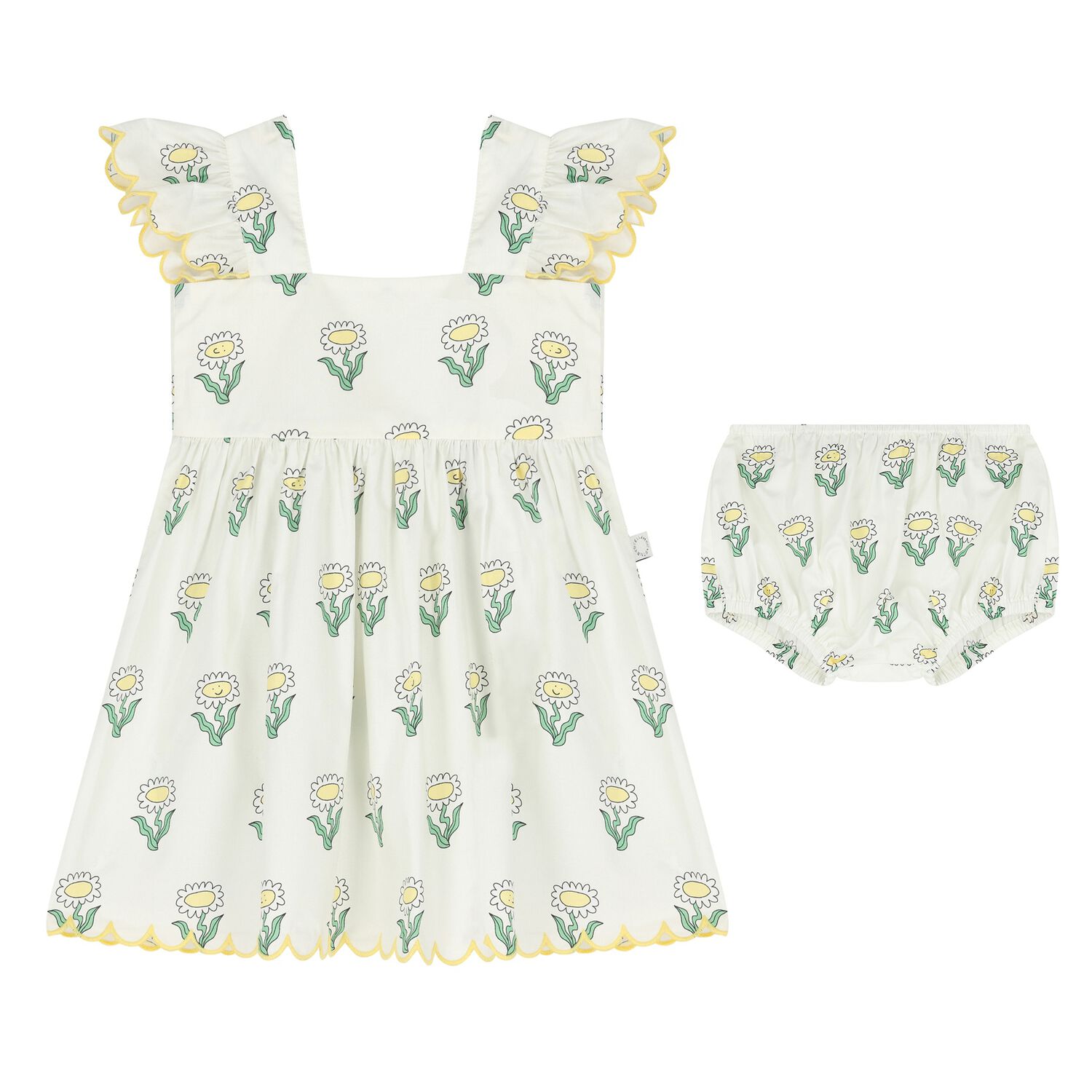 Younger Girls Ivory Daisy Dress Set, 1, hi-res image number null