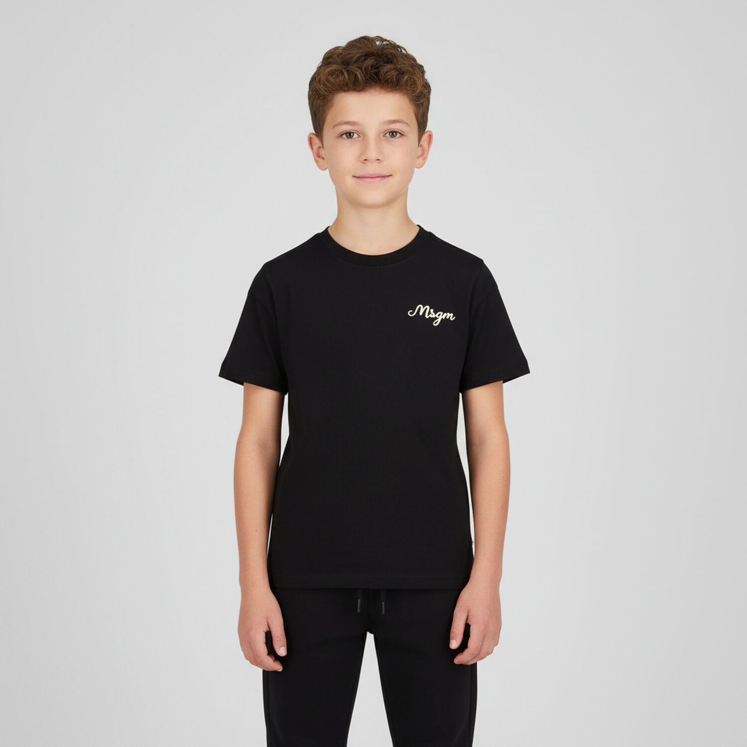 Boys Black Logo T-Shirt, 2, hi-res
