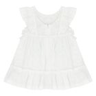 Younger Girls White Embroidered Dress, 1, hi-res