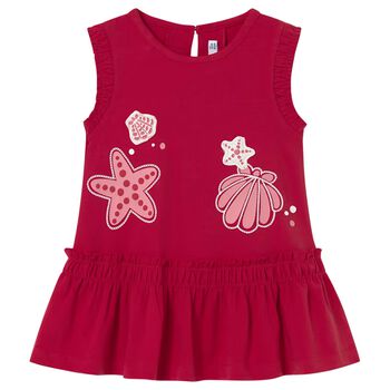 Younger Girls Red Shell Dress