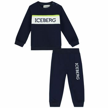 Younger Boys Navy Logo Tracksuit