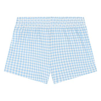Baby Girls Ivory & Blue Gingham Shorts Set