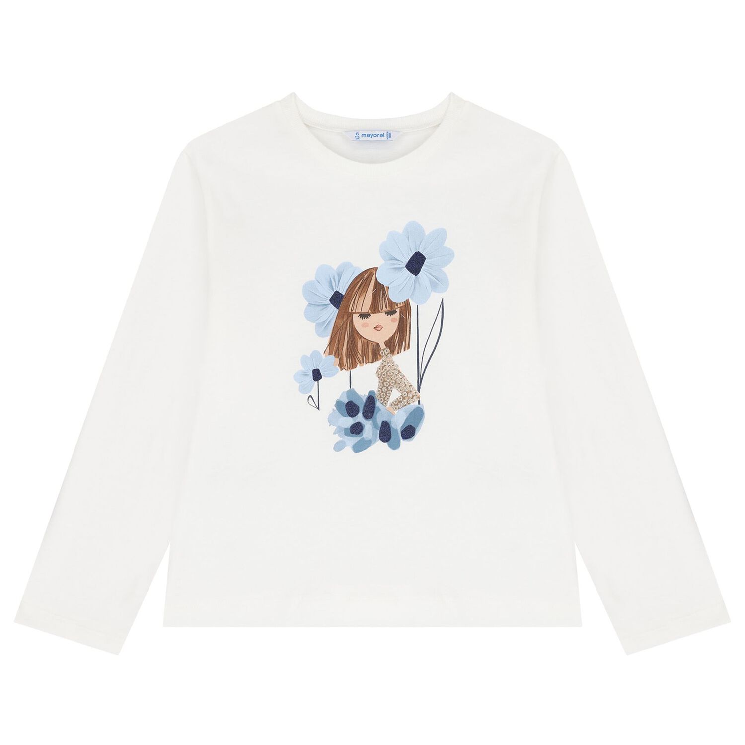 Girls Ivory, Navy Blue & Beige Leggings Set, 2, hi-res