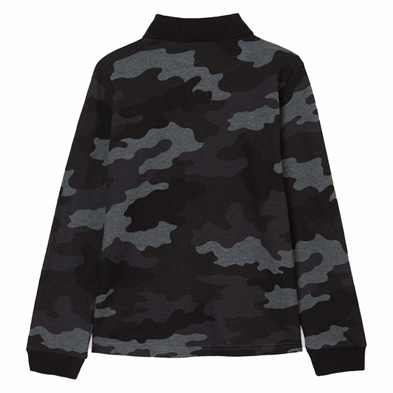 Boys Long Sleeve Camo Polo Shirt, 1, hi-res