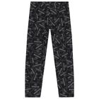 Girls Black & White Logo Leggings, 1, hi-res