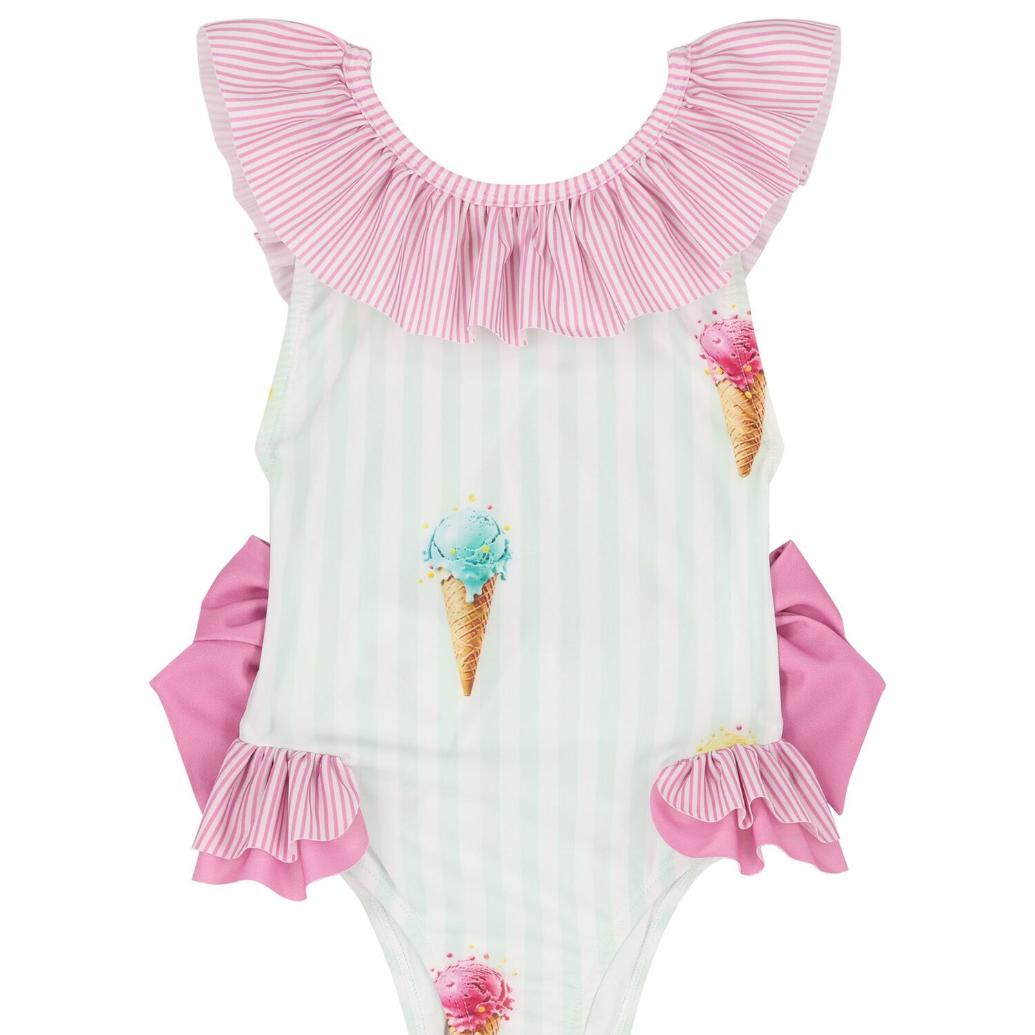 ملابس سباحة آيس كريم باللون الوردي والأخضر للبنات, 1, hi-res image number null