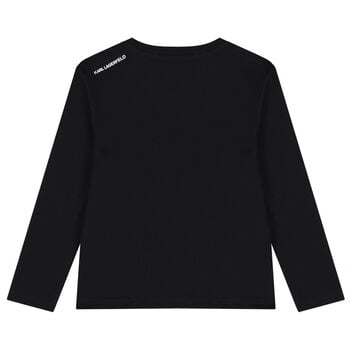 Boys Black Ikonik Karl Long Sleeve Top