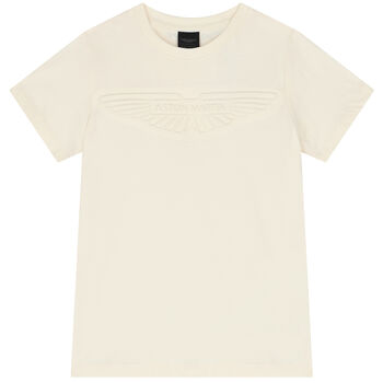 Boys Ivory Aston Martin Logo T-Shirt