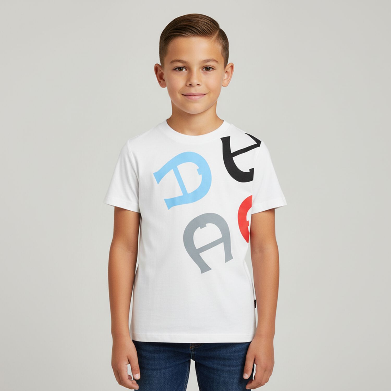 Boys White Logo T-Shirt, 1, hi-res image number null