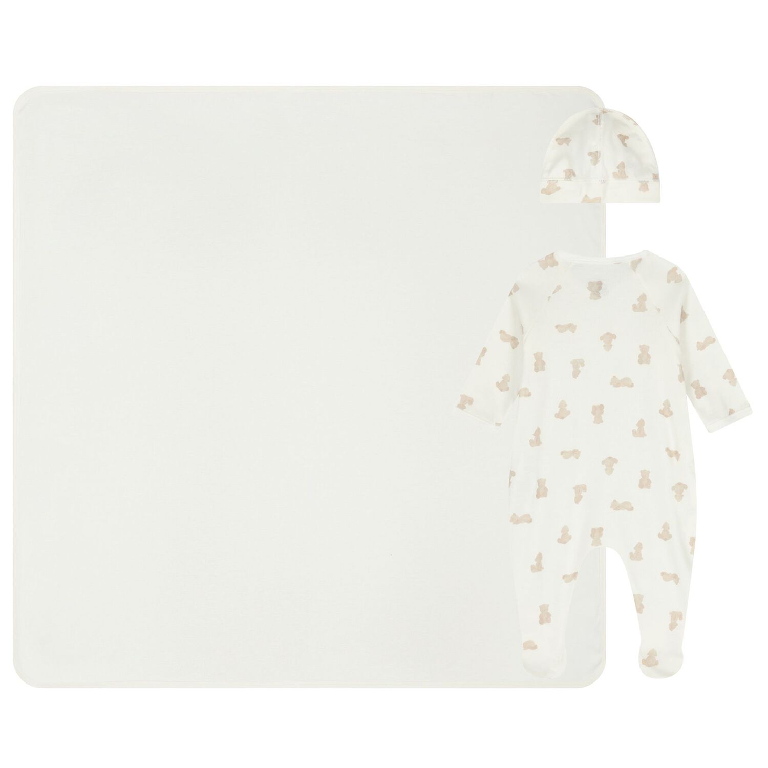 Ivory Teddy Bear Babygrow Gift Set, 1, hi-res