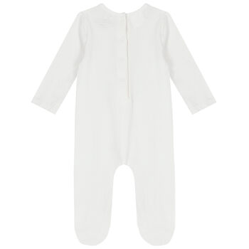 White Teddy Bear Logo Babygrow