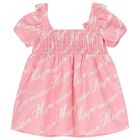 Younger Girls Pink Logo Dress, 1, hi-res