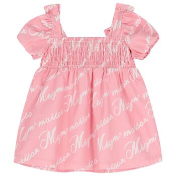 Younger Girls Pink Logo Dress