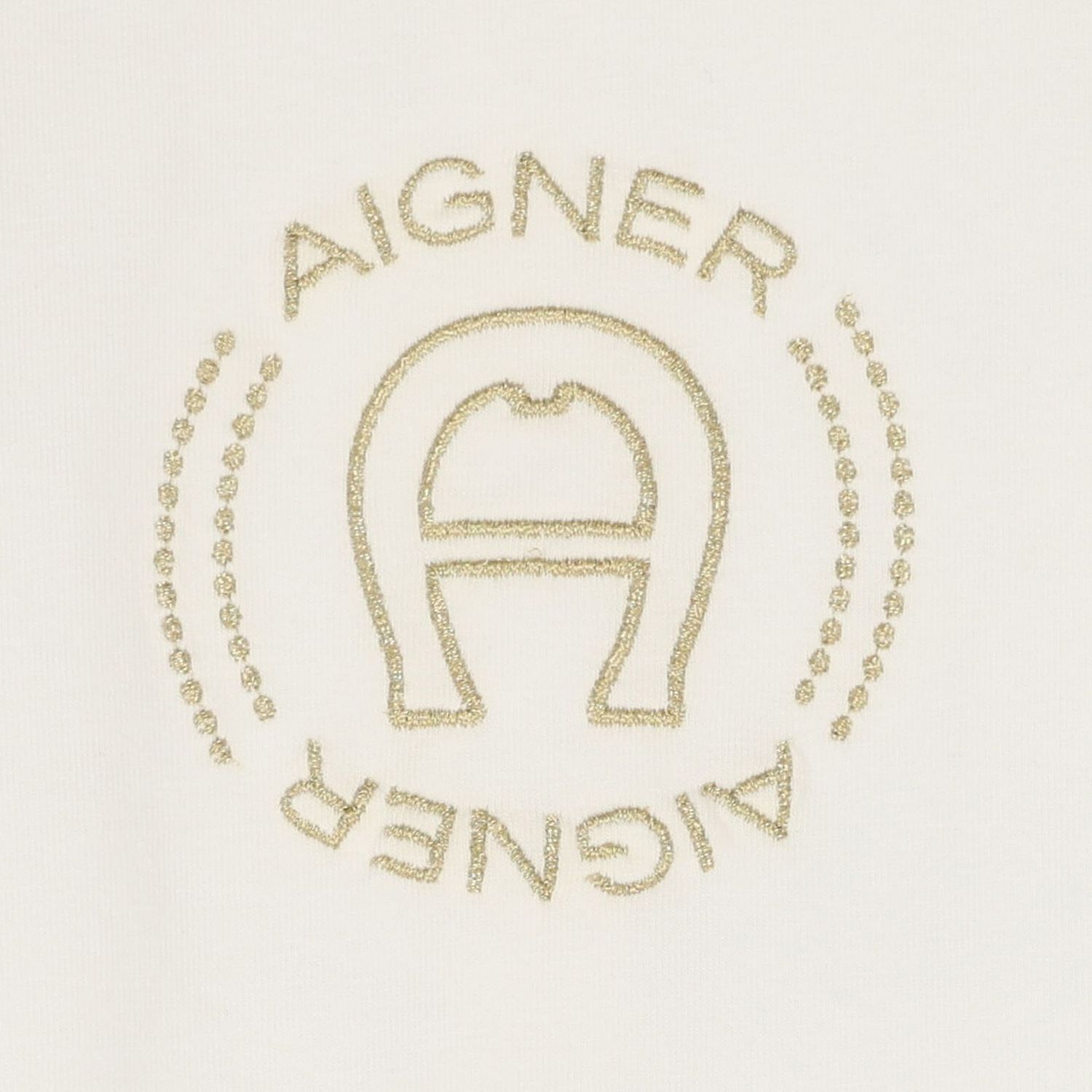 طقم هديه قبعه ومريله للاطفال بالشعار باللون العاجى والذهبي , 1, hi-res