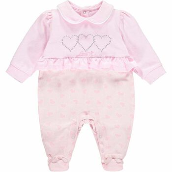 Baby Girls Pink Logo Babygrow