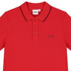 Boys Red Logo Polo Shirt, 2, hi-res