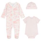 Baby Girls Ivory & Pink Babygrow Gift Set, 1, hi-res