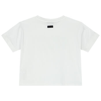 Girls White Logo T-Shirt