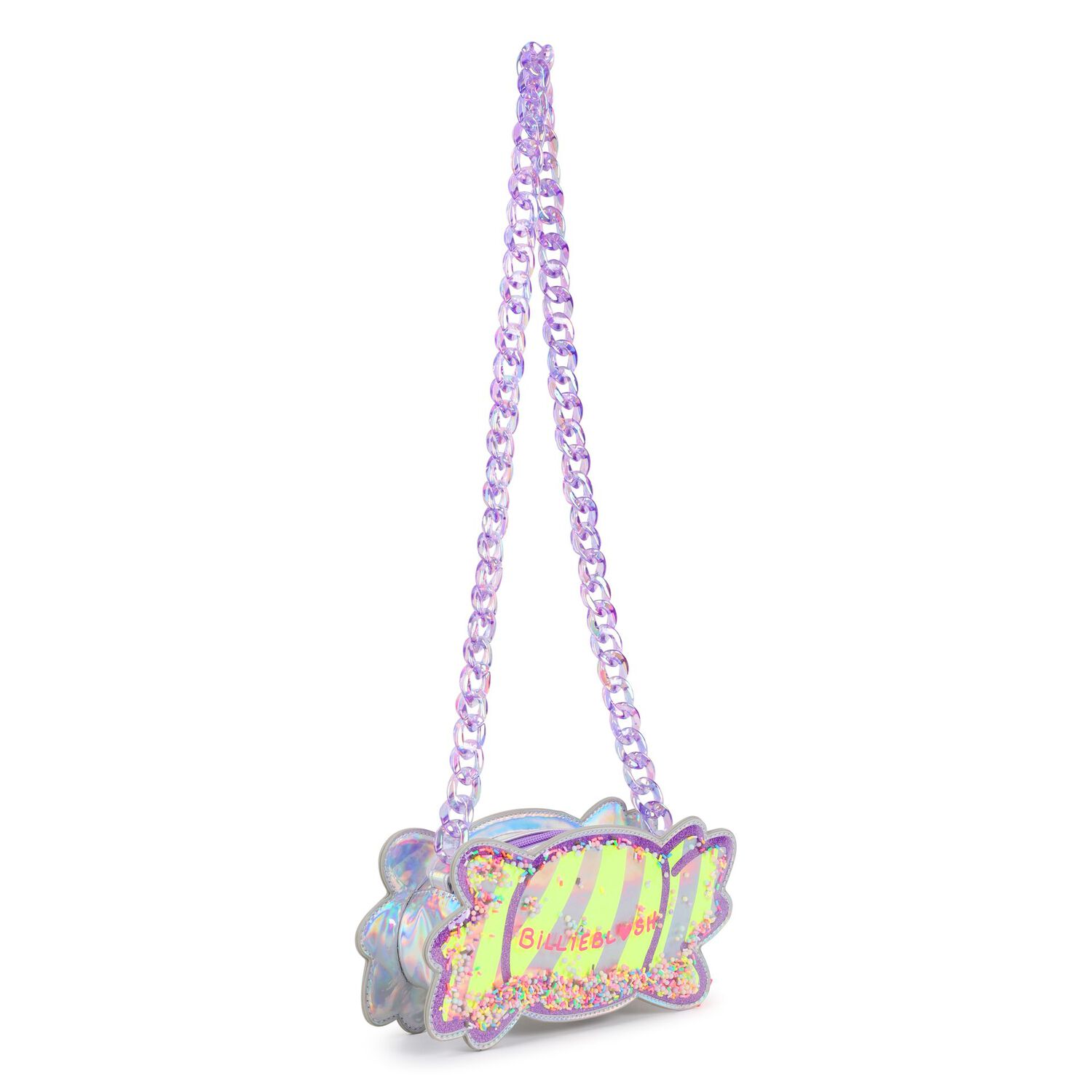 Girls Purple & Silver Candy Logo Handbag, 1, hi-res