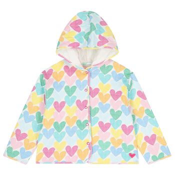 Girls Multi-Coloured Heart Hooded Top