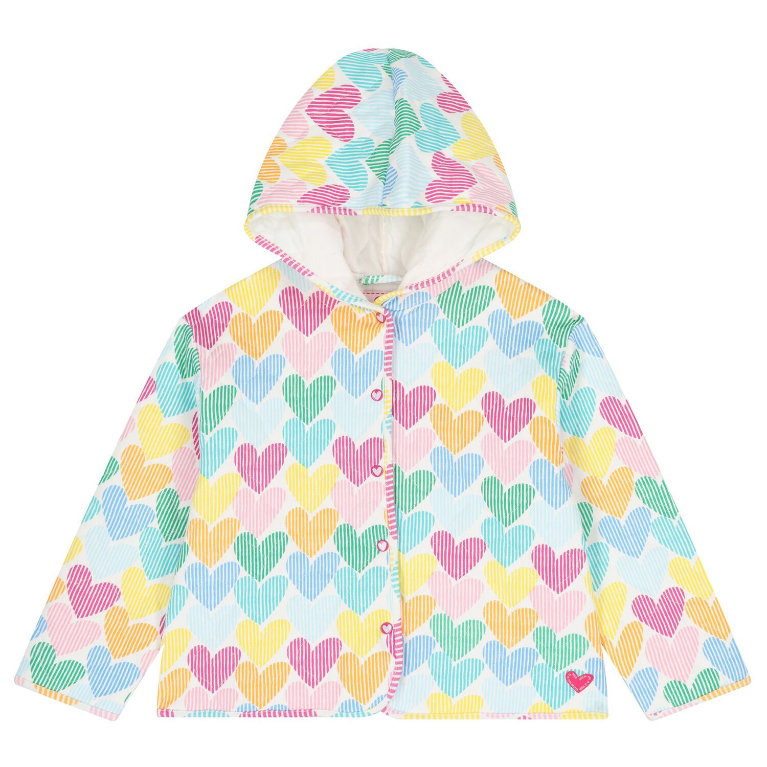 Girls Multi-Coloured Heart Hooded Top, 1, hi-res image number null