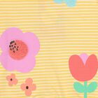 Baby Girls Yellow & White Striped Flower Romper, 1, hi-res