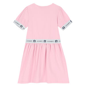 Girls Pink Logo Dress